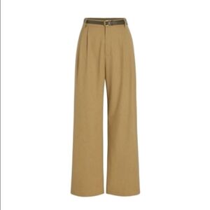 Cider Pleated Tan Wide-Leg High Rise Women's Pants Size XL NWT